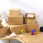 Outus 32 Pack 4 Sizes Shipping Boxes Mailers Corrugated Cardboard Box Kraft Mailing Boxes Small Packing Box with Packaging Tape for Shipping Packing Mailing (Kraft Color,Large)