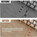 MYFAMIREA 3.3FT Floor Cord Cover for Wire Self Adhesive Cable Cavity Management PVC Extension Cord Hider Power Floor Wire Protector Cover Prevent Cable Trip for Office Home Outdoor (Brown Wood 1.18'')