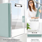 Clipboard with Storage,Heavy Duty Clip Boards 8.5x11 with 2 Storage Case,Clear Visible Top Panel Storage Clipboards,Side Open Clip Boards,Nursing Clipboard Folder Case for Office Supplies-Dark Green