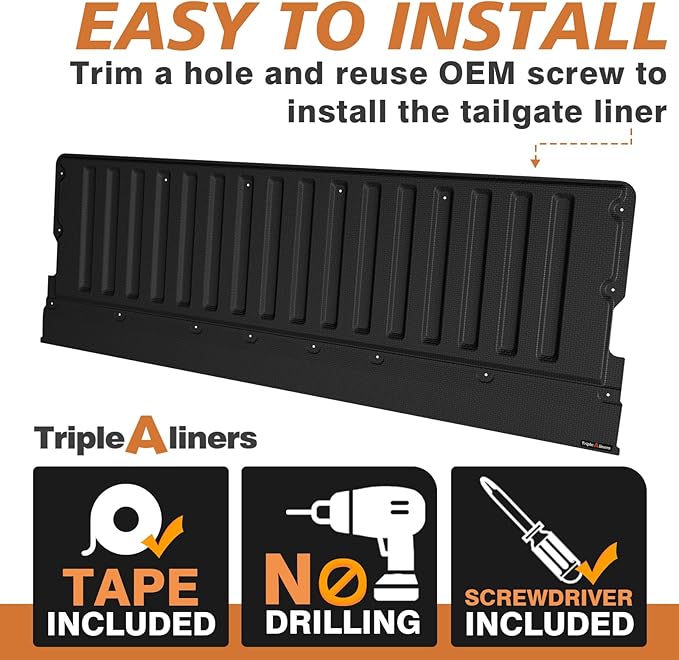TripleAliners Tailgate Mat Compatible with Toyota Tacoma 2005-2023 Accessories Truck Tailgate Liner All-Weather Protector Cargo Cover Custom Fit for 2005-2023 Tacoma