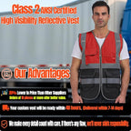 BeautyWill 10/20 Pack Custom Logo Safety Vest,Bulk High Visibility Class 2 Reflective Work Vests