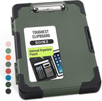 Sooez Toughest Clipboard with Storage, Internal Pen Pouch Included, Letter/ A4 Size, Shockproof Heavy Duty Plastic Clip Boards 8.5x11”, High Capacity Clipboards Box Case for Contractor Trucker Driver