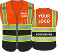 BeautyWill Custom Logo Safety Vest Class 2 High Visibility Reflective Vest for Men - Personalized Logo Team Vest