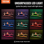 VEVOR LED Lighted Liquor Bottle Display, 2 Tiers 30 Inches, Supports USB, Illuminated Home Bar Shelf with RF Remote & App Control 7 Static Colors 1-4 H Timing, Acrylic Lighted Shelf for 16 Bottles