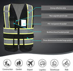 AYKRM 11 color High Vis Reflective Safety Vest for Women Men Security Pocket Zipper