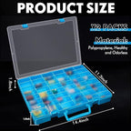 Juexica 2 Pcs Large 48 Grids Plastic Storage Bead Organizer Box, Tackle Box, Compartment Organizer Container with Adjustable Dividers for Jewelry Art Crafts Toys Screw Small Parts(Blue)