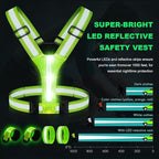 Reflective Running Gear with Led Armband Rechargeable, 5 Colors Lights Up Reflective Running Vest Rechargeable for Night Walking Running Cycling Jogging, Adjustable Size for Men Women Kids