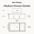 Blue Ginkgo Medium 16-Drawer Cabinet – Stackable Clear Organizer for Hardware, Beads, Plastic Bricks, Office, and Craft Storage (Made in Korea, Yellow)
