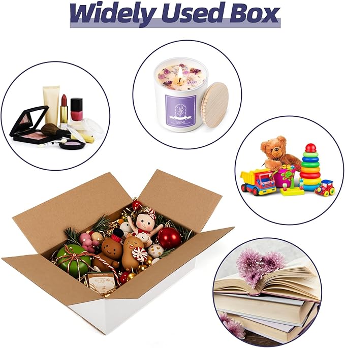 Shipping Boxes 9X6X3 Set of 40, White Corrugated Cardboard Box for Mailing Business Packaging