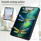 Clipboard with Storage,Office Supplies Nursing Clipboards Folder with Pen Holder Plastic Foldable Clip Board with Storage for Nurse Teacher,Green Dragonflies