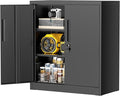Greenvelly Metal Storage Cabinet with Doors and Shelves,Lockable Storage Cabinet for Office,36”Black Metal Utility Cabinet Garage Cabinets, Lockable File Cabinet for Home Office, Garage, Kitchen, Shop