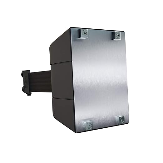 Crowd Control Warehouse - CCW Series WMB-230 Magnetic Wall Mount Retractable Belt Barrier - 30 Foot, Black Belt with Black ABS Case