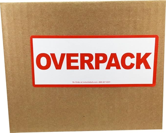 Air Specialty Overpack Labels 2 1/2 x 6 Inch 500 Adhesive Stickers Per Roll