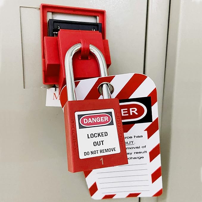 Lockout Tagout Locks, Safety Padlock, Loto Locks Keyed Differently Lock Out Tag Out 100 pcs Safety Padlocks Plastic with 100 Lockout TagOut Tags Red