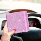 Wisdompro Small Car Registration and Insurance Documents Holder - Premium PU Leather Vehicle Glove Box Paperwork Wallet Case Organizer for ID, Driver's License, Key Contact Information Cards
