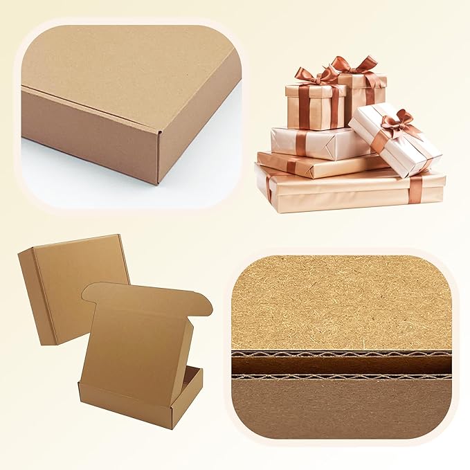 Shipping Boxes 9x7x2 inch 25 Pack,Brown Corrugated Boxes Mailer Packaging for Mailing Small Business，E-Commerce Gift Boxes for Wrapping Present Moving Storage Heavy Duty Recycled Cardboard Boxes