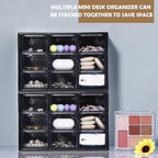 Amyhill 6 Pcs Mini Drawer Organizer Small Organizer with 9 Drawers Plastic Desktop Craft Storage Box for Office Home Room Jewelry Cosmetics Collection(Black)
