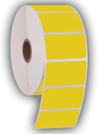 2.25" X 1.25" Direct Thermal Perforated Stickers Labels for Barcodes, Address, Consignment - Compatible with Zebra, Rollo, Godex and More (Yellow, 12 Rolls)