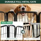 FXW Dog Gate Extra Wide Designed for Indoor Use, Adjustable Width Up to 219-inch Wide (32" H 8 Wire Panels for Small and Medium Dogs), Black