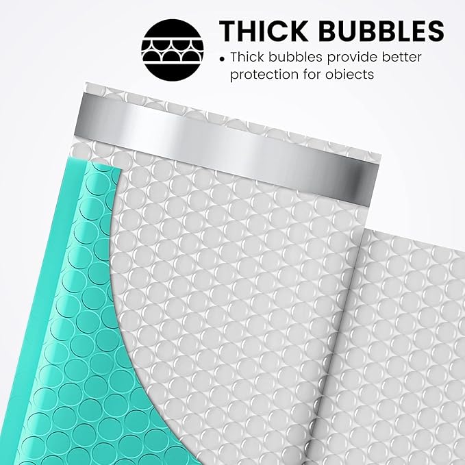 Fuxury Bubble Mailers 4x8" Teal Padded Envelopes 1000Pack Strong Adhesion Thick Padded Mailers for Small Business Mailing Small Items,Jewelry,Makeup