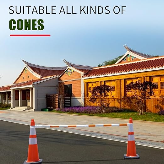 BESEA 8pack Traffic Cone Bar 4 to 9FT Retractable Bars Perfect for Driveway Parking Lot Control Site and Other Public Places
