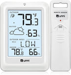 Indoor Outdoor Thermometer Wireless Weather Station, Temperature Humidity Monitor Battery Powered Inside Outside Thermometers with 330ft Range Remote Sensor and Backlight Display（WH01）
