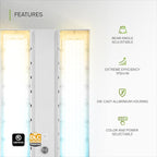 ASD LED Linear High Bay Light Fixture, Commercial Shop Lighting | 3CCT, Dimmable, Angle Adjustable, DLC Premium, UL Listed | 320W 52000LM 3500-5000K 100-277V | Warehouse, Garage, Workshop Lamp | White
