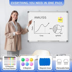 Grtard 18" x 12" White Board Dry Erase, Magnetic Dry Erase Boards, Hanging Magnetic Whiteboard with Marker and Strong Magnets, Dry Erase Board for Wall, White Boards Dry Erase for School, Office, Home