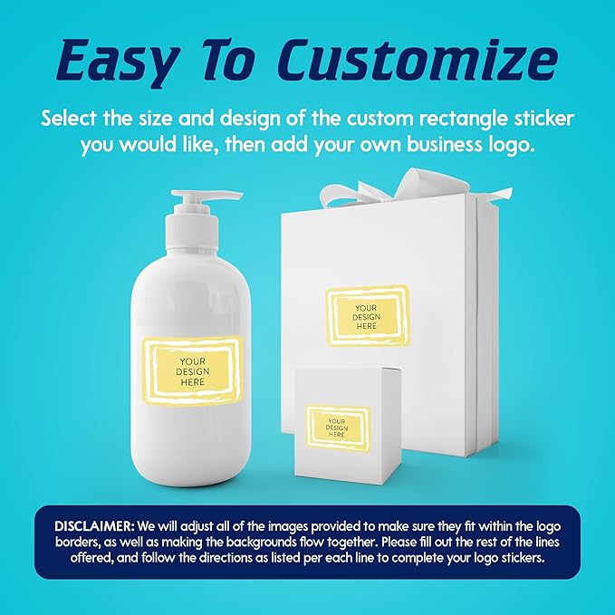 100 Custom Vinyl Stickers - Upload Your own Image, Text, Design, Logo - Personalized Logo Labels for Handmade, Packaging, Bottle, Jars, Candle, Brand Stickers (Lemon Swirls, 5x3)