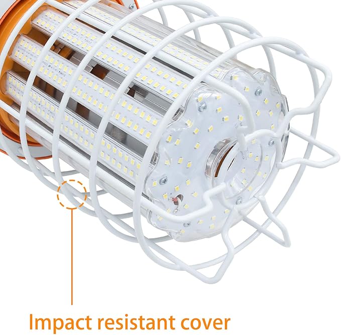 NS 100W LED Temporary Work Light,15500 Lumen Daylight White 5000K, IP64 Dust & Waterproof,Stainless Steel Cover for High Bay Construction Jobsite Workshop