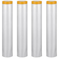 4 Rolls 8.8 x 65 Feet Plastic Sheeting Pre-Taped Masking Film Drop Cloth for Painting, Automotive Covering and Appliance Protection