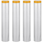 4 Rolls 8.8 x 65 Feet Plastic Sheeting Pre-Taped Masking Film Drop Cloth for Painting, Automotive Covering and Appliance Protection