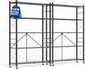 ALANNG 40" W Foldable 5-Tier Storage Shelves with Wheels, Adjustable & Removable Metal Rack, Heavy Duty Rolling Organizer for Kitchen, Garage, Closet, Pantry, and Office (Black,2 Pack)