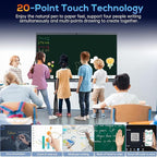 JAV 86 Inch Smart Board 4K UHD Interactive Whiteboard with EDLA Certification Built-in Android OS for Classroom Office Home Digital Display 8+128 GB for Hybrid Work (86 Inch)