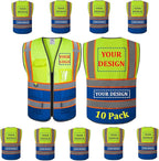 BeautyWill Custom Logo Safety Vest Class2 High Visibility Reflective Vest Breathable Construction Vest