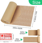 Honeycomb Packing Paper Roll - 19.68'' x 820ft, 200 Fragile Stickers Included | Wine Box, Artwork & Glassware Protector | Heavy-Duty Cushioning Wrap for Shipping, Moving & Gift Packaging