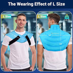 Comfytemp Large Ice Pack for Neck Shoulders Upper Back Pain Relief with Straps, HSA Eligible FSA Wearable Reusable Gel Ice Wrap with Cold Compression Therapy Recovery for Upper Back, Cervical (L)