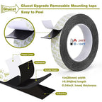 Double Sided Tape Heavy Duty, 1IN x 16.5FT Removable Mounting Tape, No Damage Wall Tape Damage Free Picture Hanging Strips, Strong Adhesive Strips Foam Tape for Poster Art Craft Home Office Decor