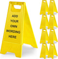 8 Pack 24 Inch Blank Floor Sign Yellow A-frame Foldable Caution Sign Write-On Double Sided Safety Warning for Pool Restaurant Restroom Office