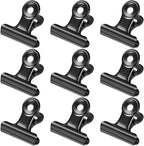 30 Pack Bulldog Clips 1.25 Inches Small Hinge Paper Clips Metal Hinge Clips for Crafts, Food Bags, Drawings, Photos at Home Kitchen & Office Usage, Black, 31mm