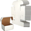 8x6x4 inches Small Shipping Boxes Set of 25 - White Mailer Corrugated Cardboard Boxes for Shipping Packaging Mailing Products
