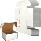 8x6x4 inches Small Shipping Boxes Set of 25 - White Mailer Corrugated Cardboard Boxes for Shipping Packaging Mailing Products