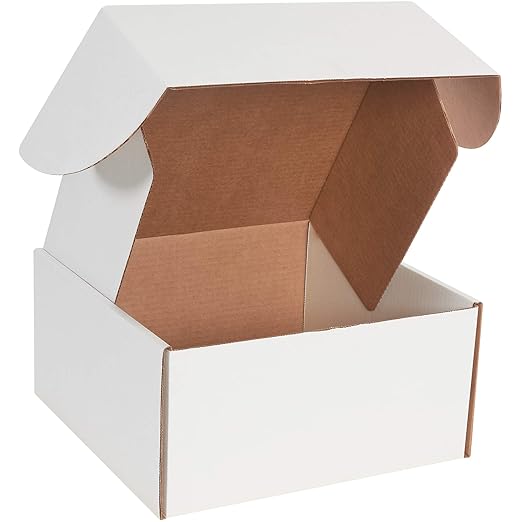 BOX USA 12" Deluxe Shipping Boxes 12"L x 12"W x 6"H, 50-Pack - White Box Mailers for Packaging, Storage, Gifts or Bulk Business Orders