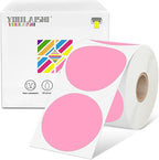 2 inch Dot Stickers Labels Circle Garage Sale Sticker 750Pcs Round Thermal Printer Stickers Printable Writable Price Labels for Yard Sale, Pink