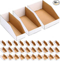 50 Pack Cardboard Storage Bins Assorted Sizes, Cardboard Boxes, 28 Pack 12x4x4.5, 14 Pcs 12x6x4.5, 8 Pcs 12x8x4.5 Corrugated Organizer Bins for Pantry, Shelves, Garage, Office, Shop