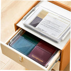 Transparent Stackable File Storage Box for Documents Pet Abs Plastic Organizer Case Clear Design for Easy Content Viewing Home Office School File Holder Small