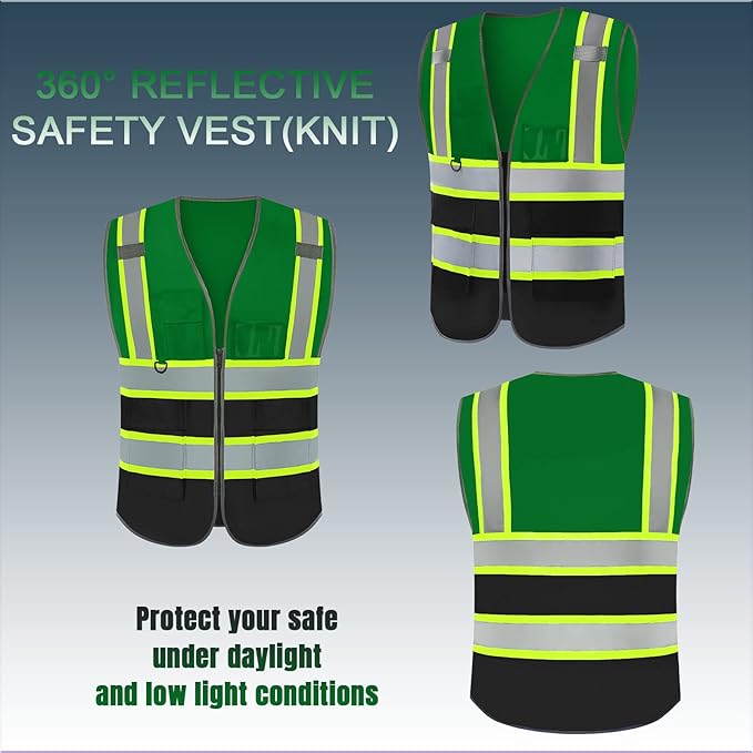 BeautyWill Custom Logo Safety Vest Class2 High Visibility Reflective Vest Breathable Construction Vest