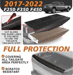 TripleAliners Compatible with Ford Super Duty 2017-2022 F250/F350/F450 Accessories Tailgate Mat with Tailgate Cap Top Protector Full-Coverage All Weather Truck Bed Cover Liner Replacement