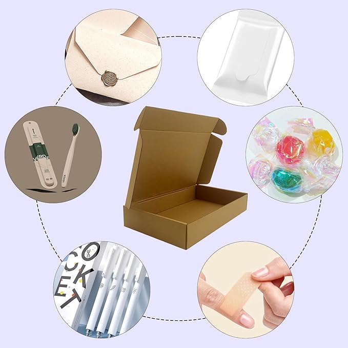 12x7x2 inches Shipping Boxes Bulk 25 Pack Brown, Corrugated Cardboard Box, Mailer Boxes for E-commerce Packaging and Holidays Gift, Small Giving Boxes for Wrapping Mailing Present