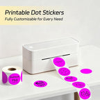 2 inch Dot Stickers Labels Circle Garage Sale Sticker 750Pcs Round Thermal Printer Stickers Printable Writable Price Labels for Yard Sale, Fluorescent Purple